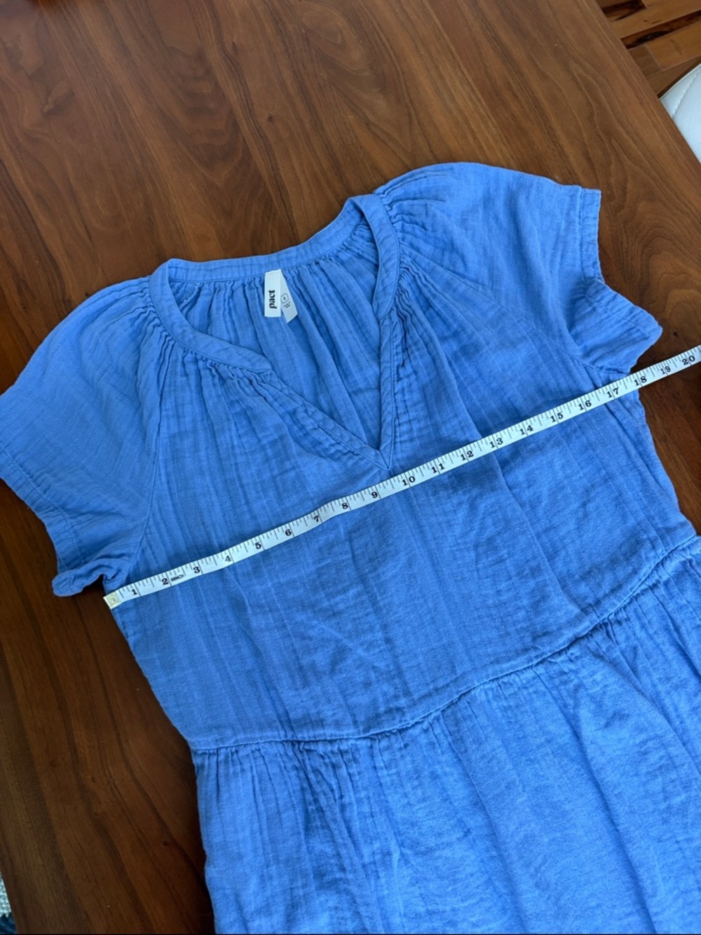 PACT Coastal Throw-and-Go Dress Double Gauze Cotton Periwinkle Size Small - Picture 7 of 7